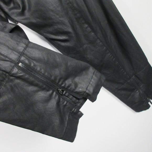 Annette Gortz Waxed Pants Women 36 US 6 Black Drawstring Pocket Zip Designer 314 - Picture 15 of 15